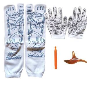 Reflexology Socks and Gloves Set with Tools